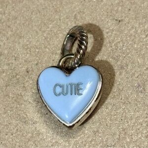 🆕Listing! Brighton Candy Heart charm w Mini heart Light blue resin Reads Cutie